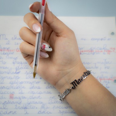 "Thanks teacher" bracelet in stainless steel