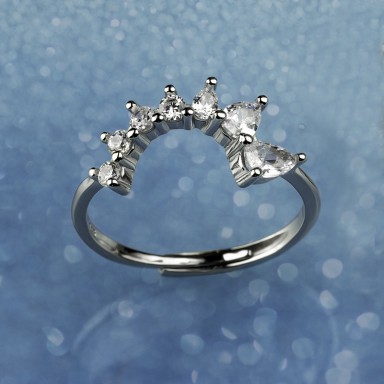 Adjustable ring in 925 rhodium