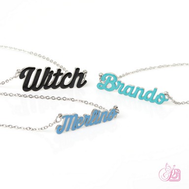 Personalized name or writing necklace in stainless steel