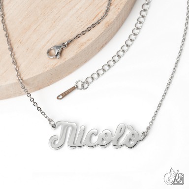 Personalized name or writing necklace in stainless steel