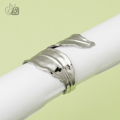 foglie ring in stainless steel