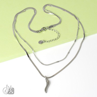 Snake necklace in stainless steel