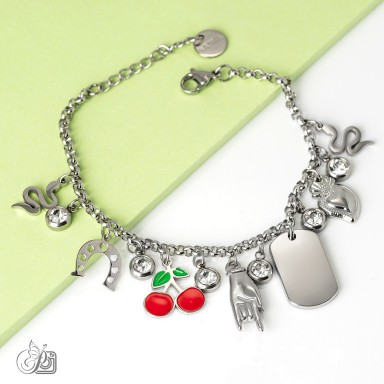 Bracciale "lucky" in acciaio inox