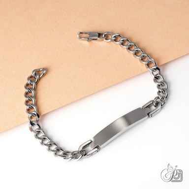 Bracciale "Leonardo" con piastra in acciaio inox